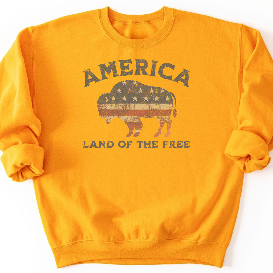 Land Of The Free Sweatshirt - Gold
