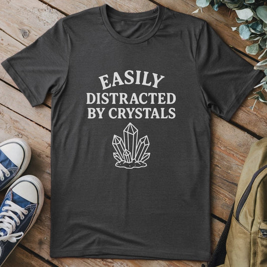 T-Shirt Dark Heather / S Distracted By Crystals T-Shirt