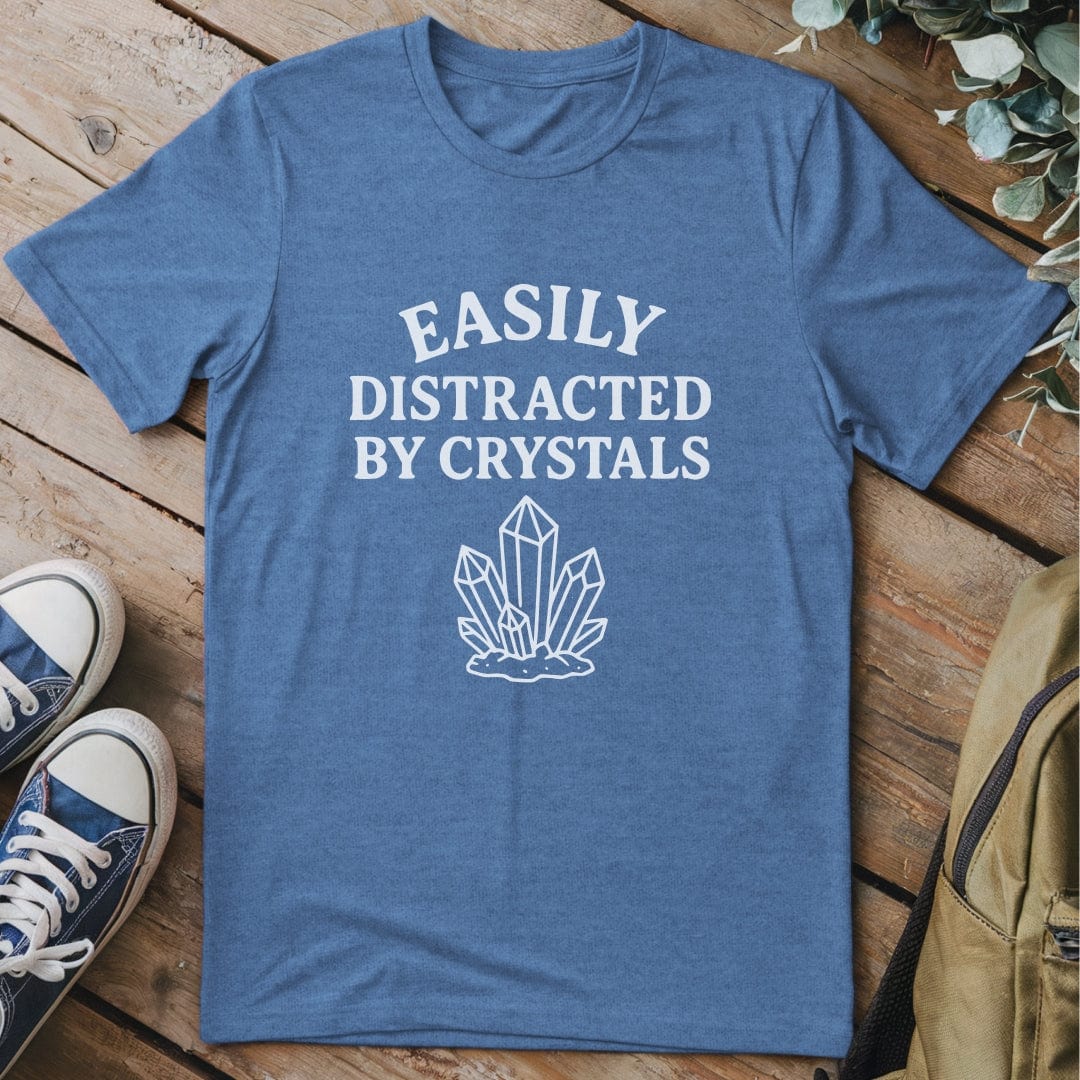 T-Shirt Heather Indigo / S Distracted By Crystals T-Shirt