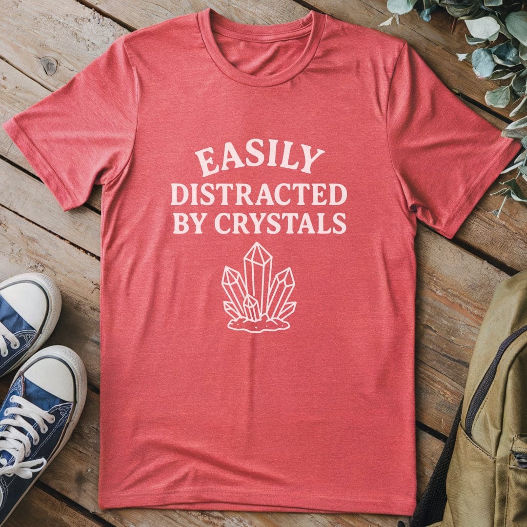 T-Shirt Heather Red / S Distracted By Crystals T-Shirt