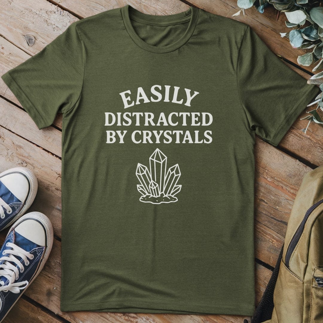 T-Shirt Military Green / S Distracted By Crystals T-Shirt