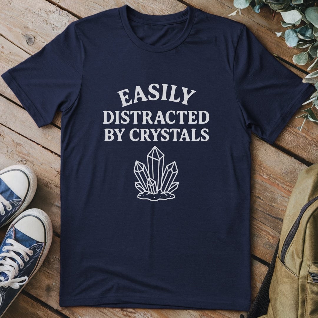 T-Shirt Navy / S Distracted By Crystals T-Shirt