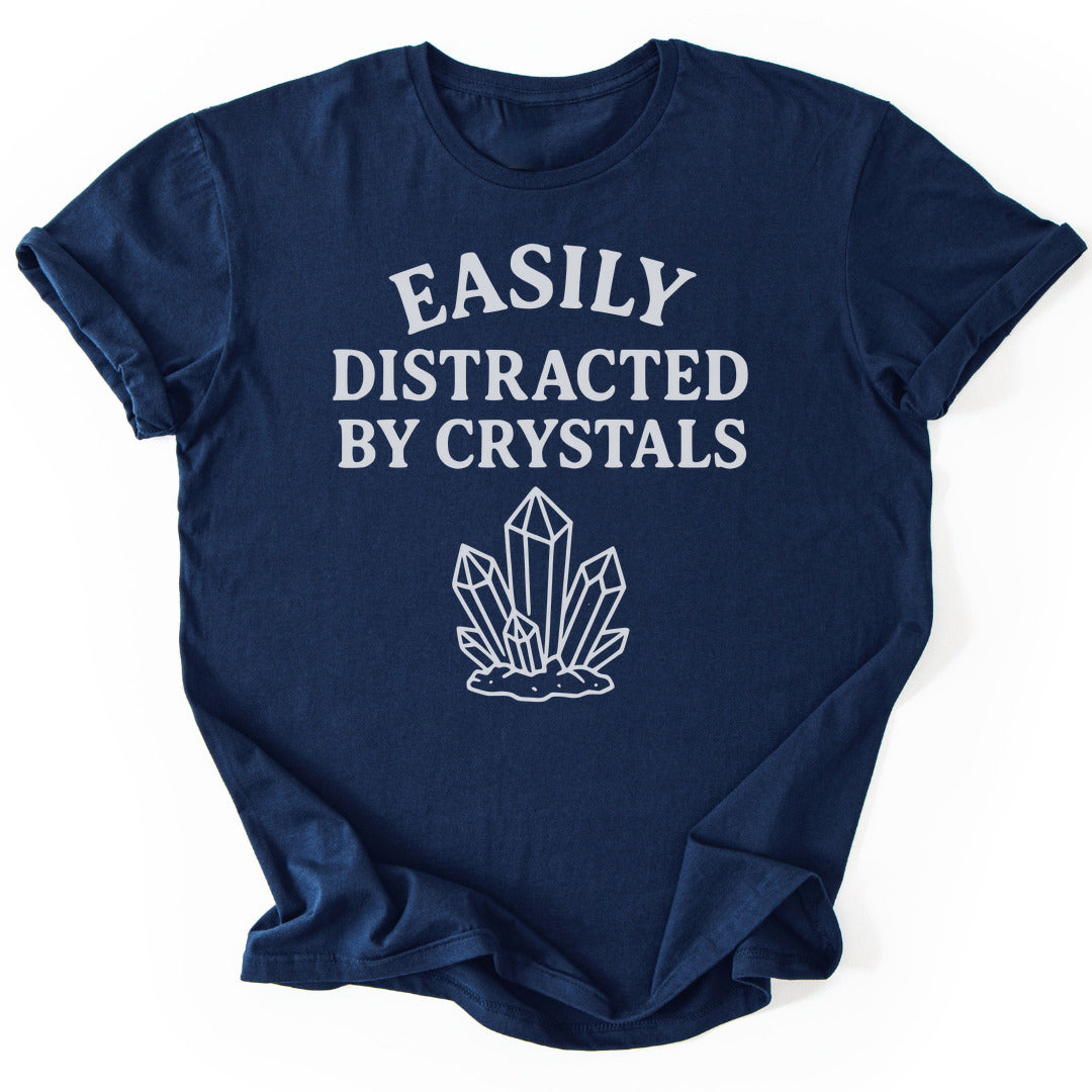 T-Shirt Navy / S Distracted By Crystals T-Shirt