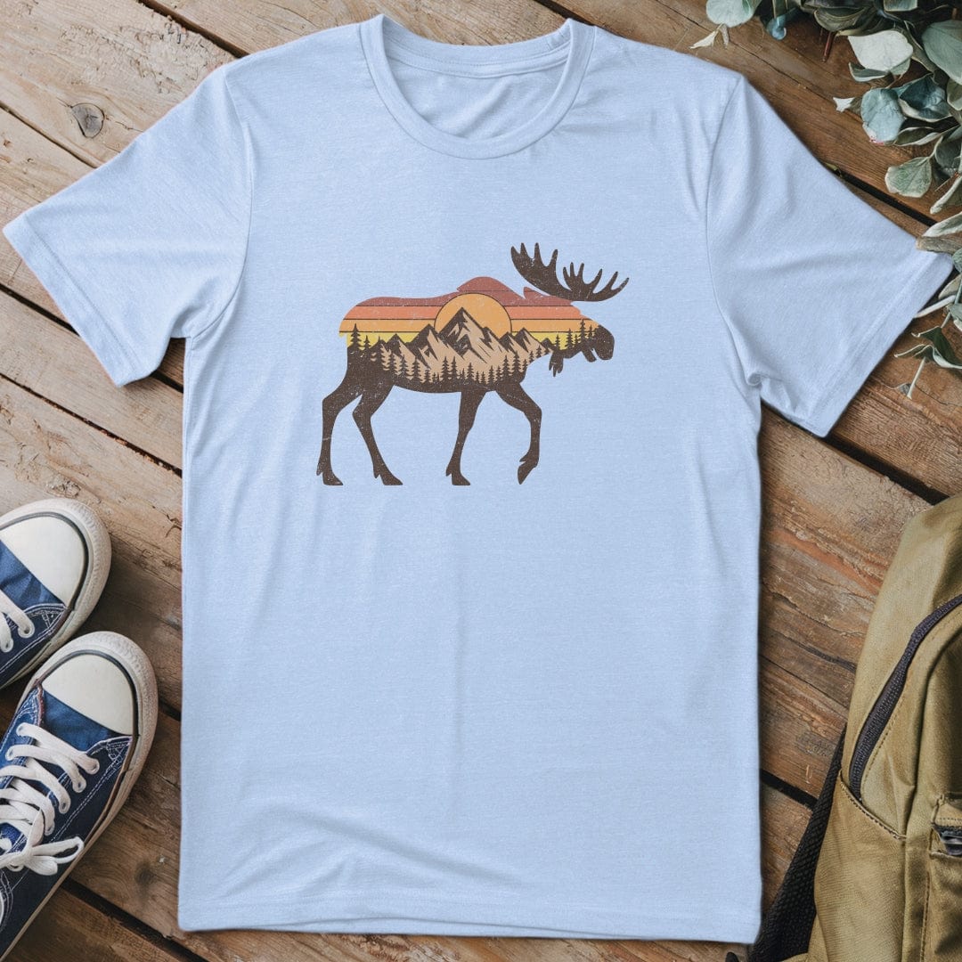 T-Shirt Light Blue / S Sunset Moose T-Shirt