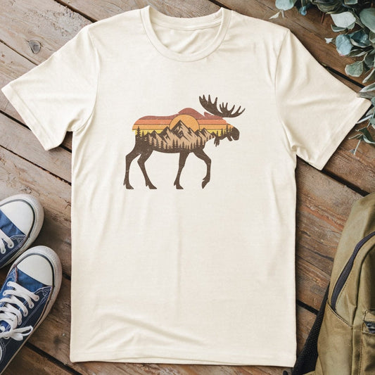 T-Shirt Natural / S Sunset Moose T-Shirt