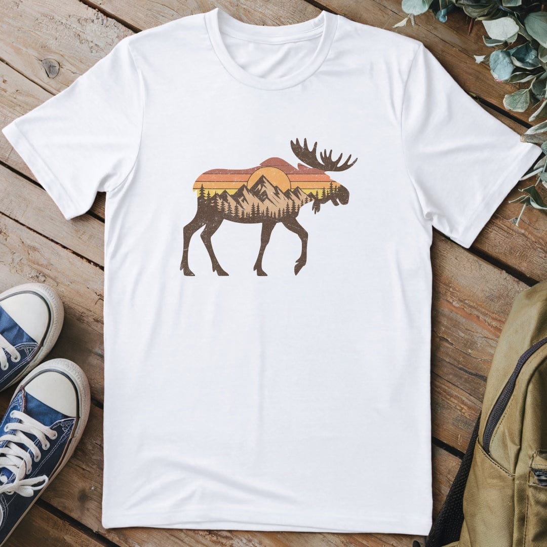 T-Shirt White / S Sunset Moose T-Shirt