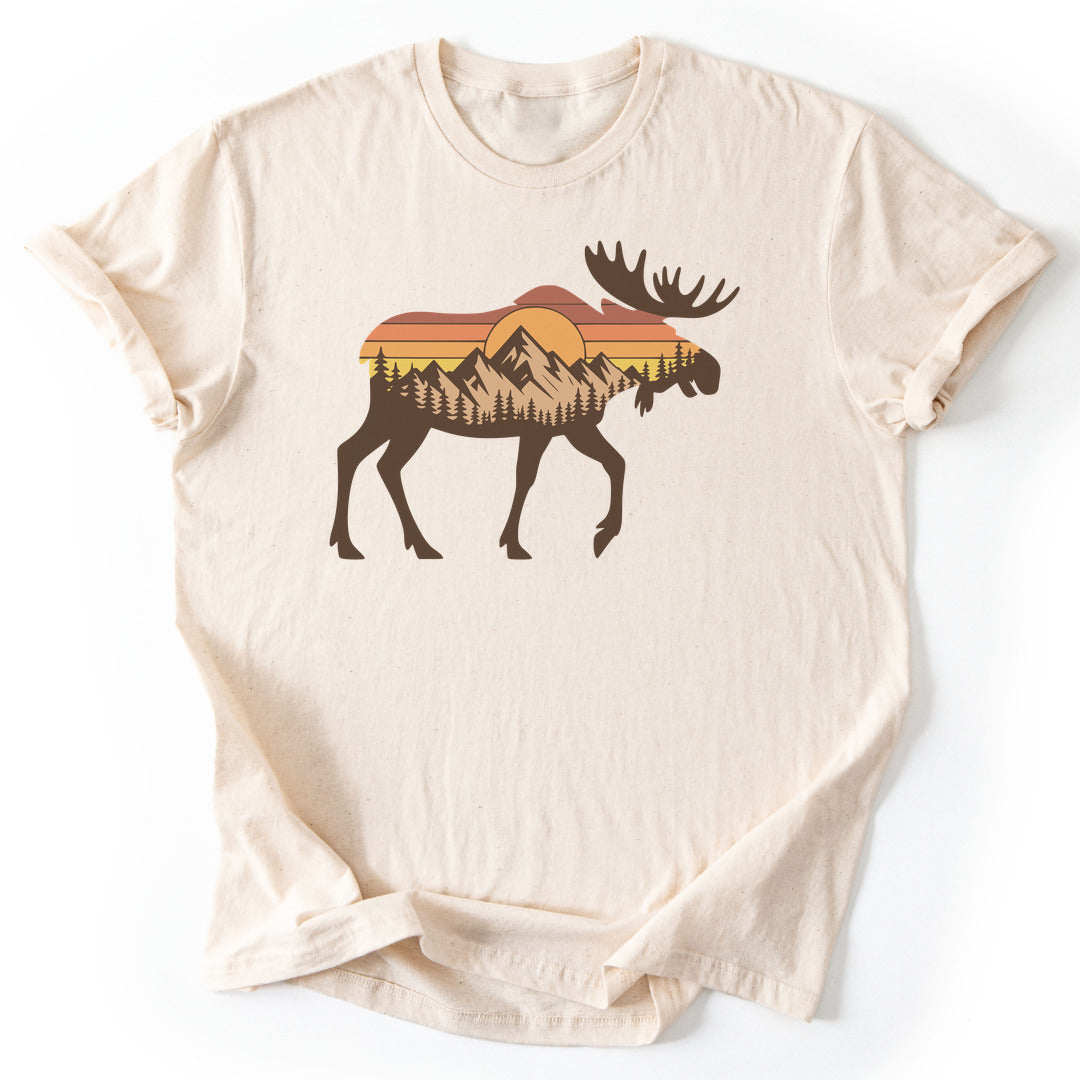 T-Shirt Natural / S Sunset Moose T-Shirt