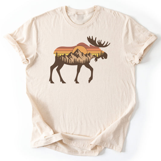 T-Shirt Natural / S Sunset Moose T-Shirt