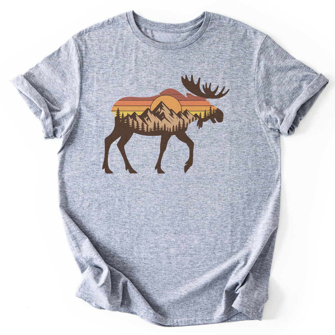 T-Shirt Sport Grey / S Sunset Moose T-Shirt