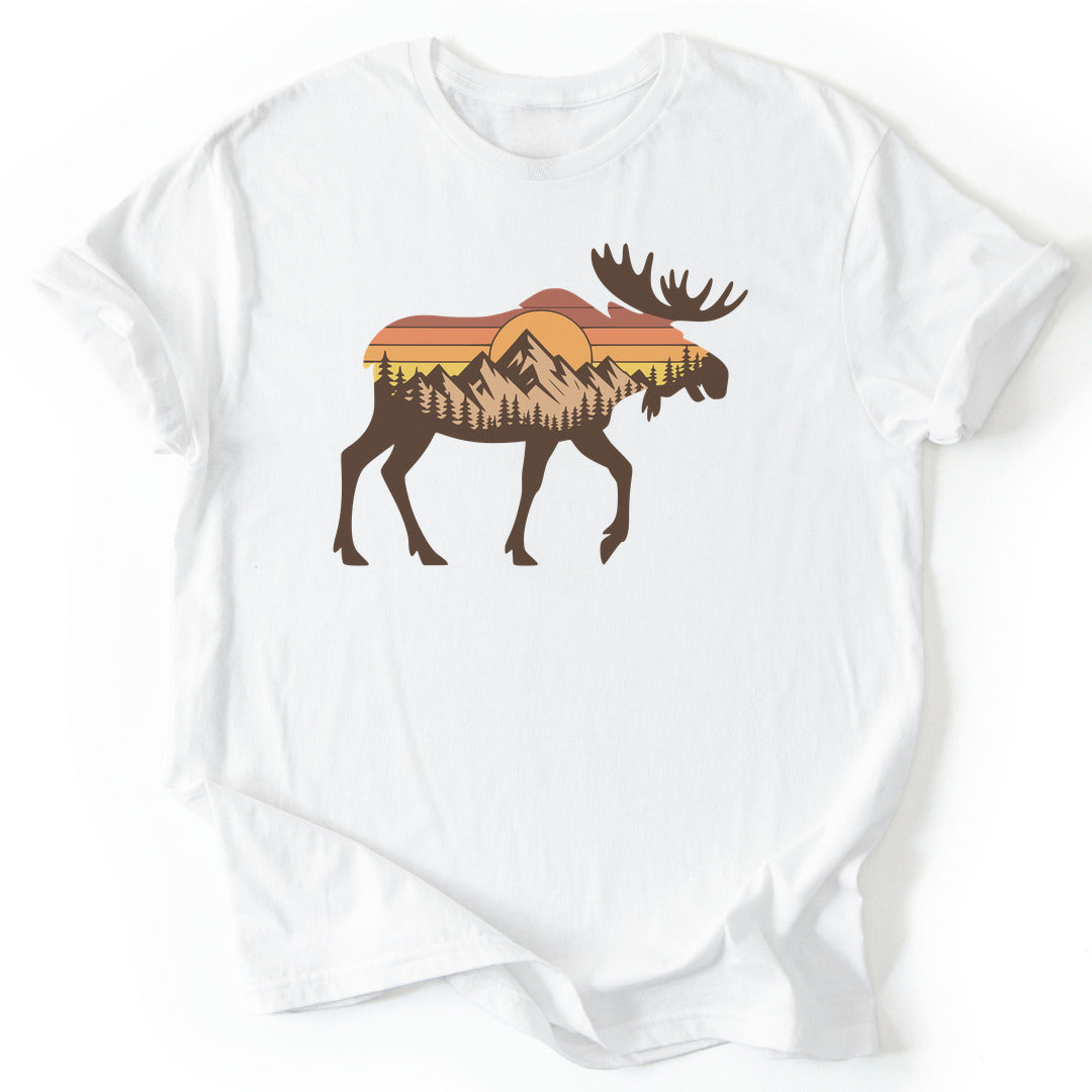 T-Shirt White / S Sunset Moose T-Shirt