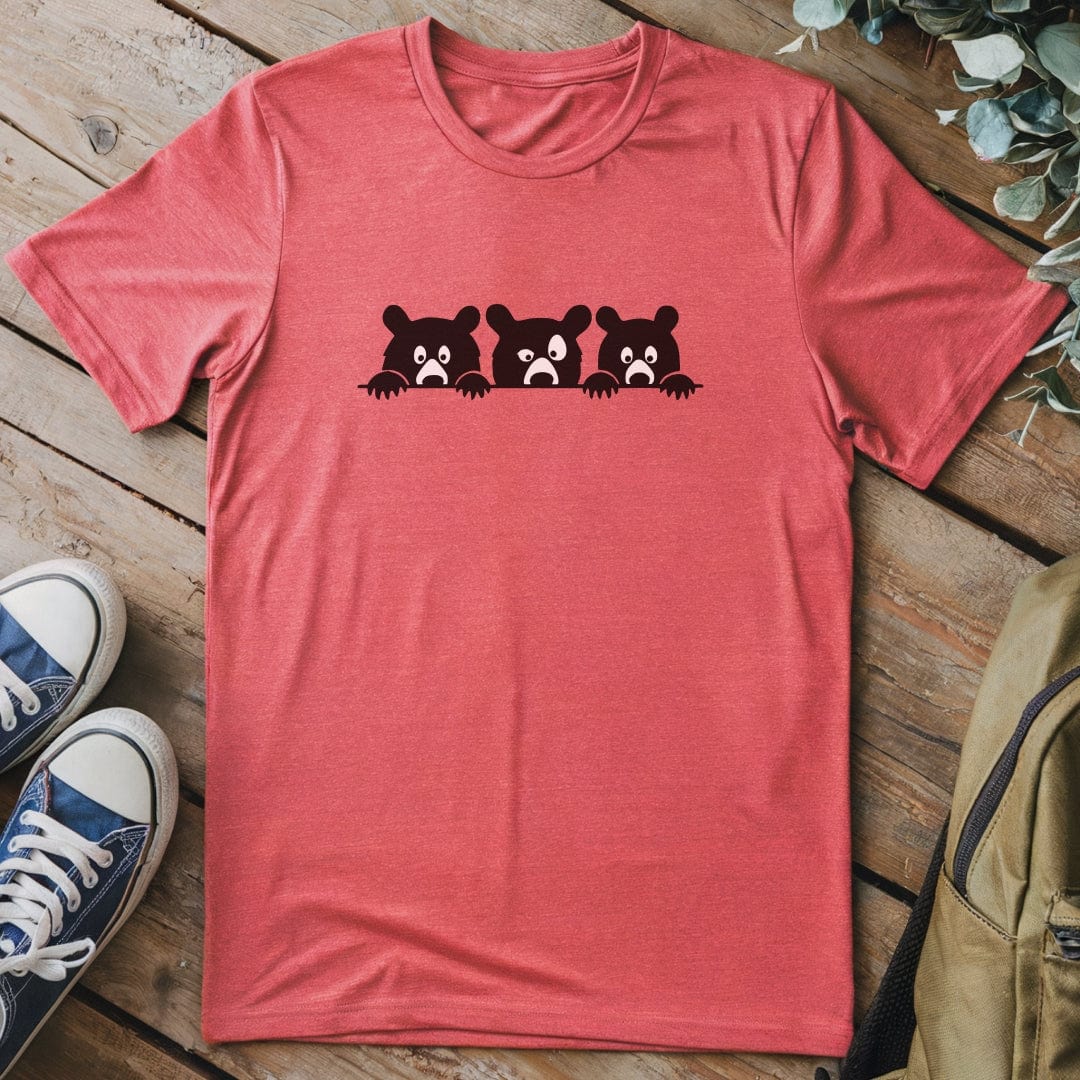 T-Shirt Heather Red / S Peekaboo Bears T-Shirt