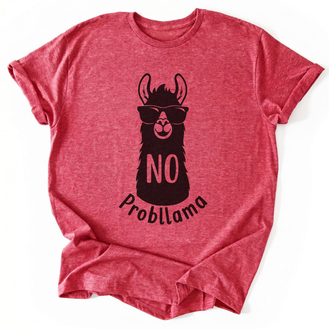 T-Shirt Heather Red / S No Probllama T-Shirt