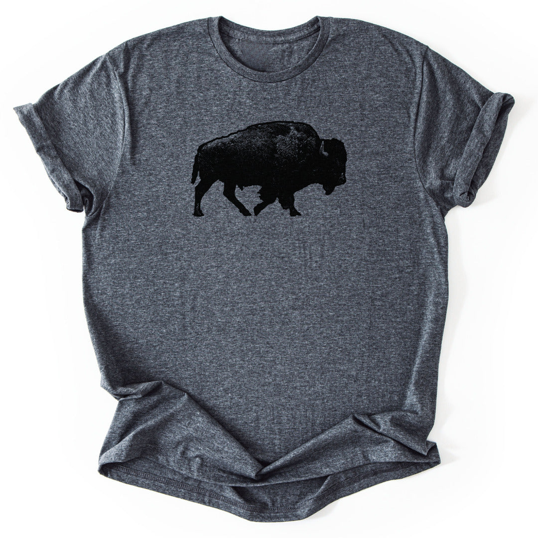T-Shirt Dark Heather / S Lone Bison T-Shirt