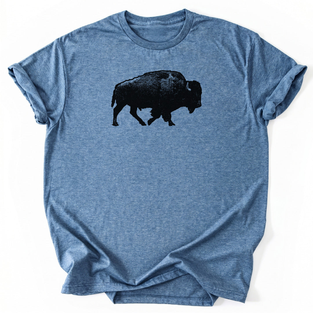 T-Shirt Heather Indigo / S Lone Bison T-Shirt
