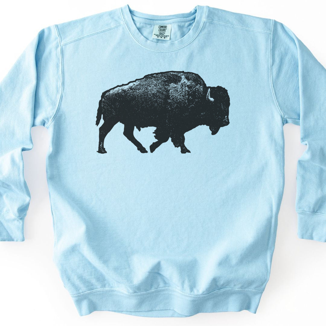 Lone Bison Premium Sweatshirt - Chambray