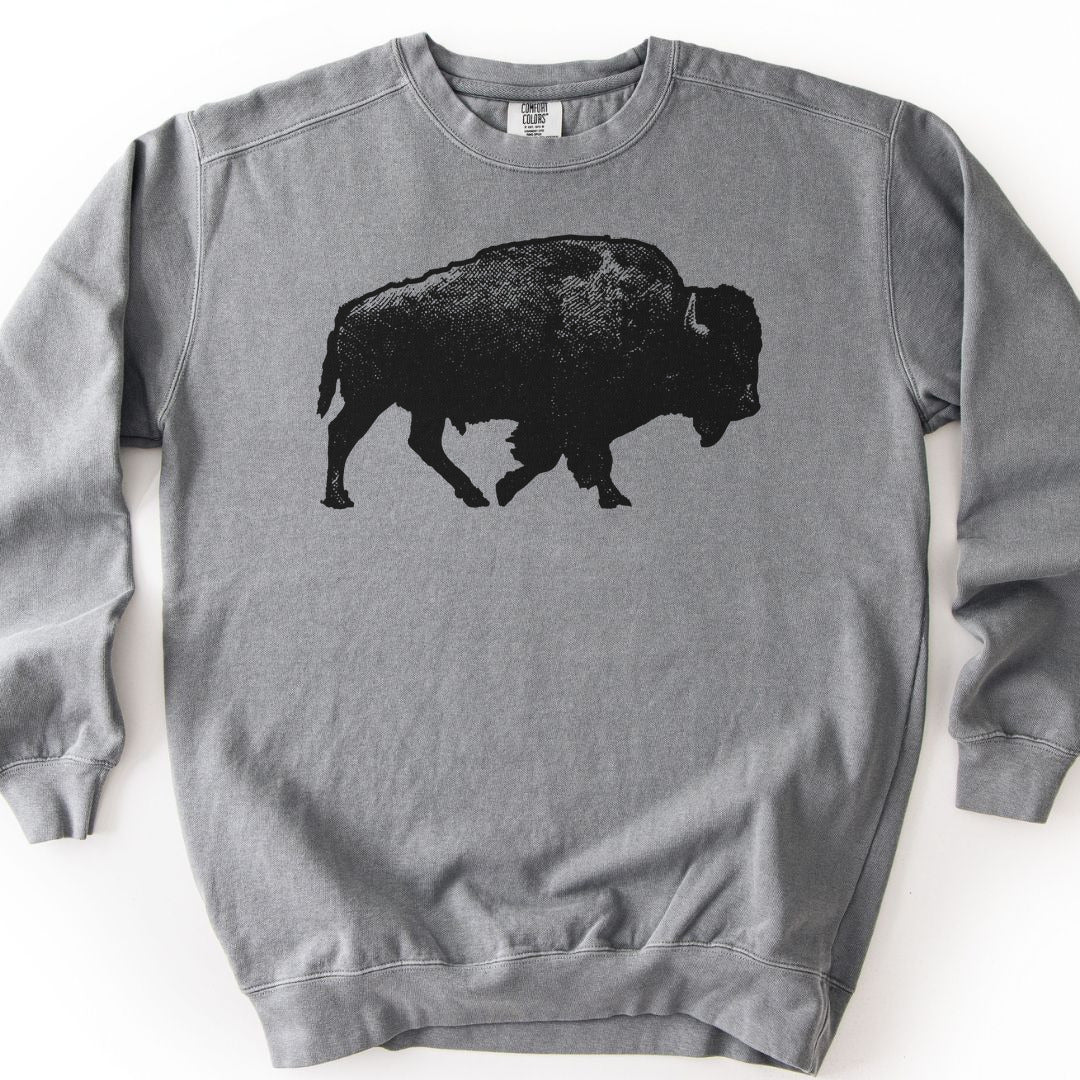 Lone Bison Premium Sweatshirt - Grey