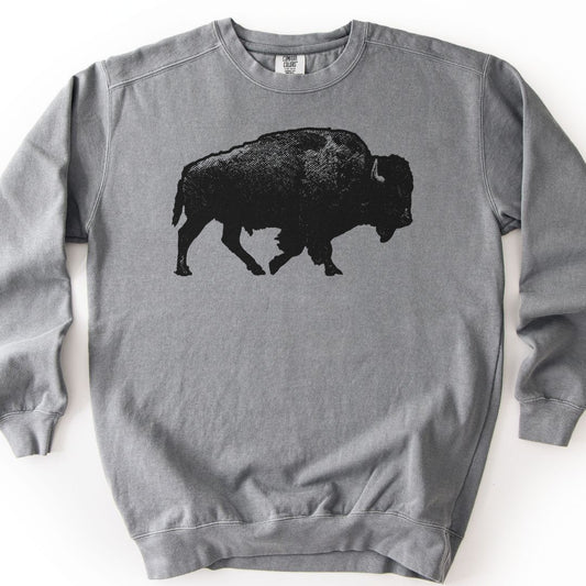Lone Bison Premium Sweatshirt - Grey