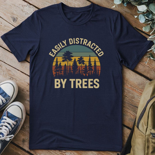 T-Shirt Navy / S Easily Distracted By Trees 2 T-Shirt