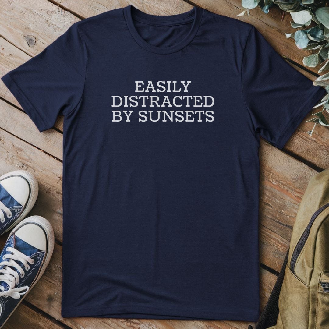 T-Shirt Navy / S Easily Distracted By Sunsets T-Shirt