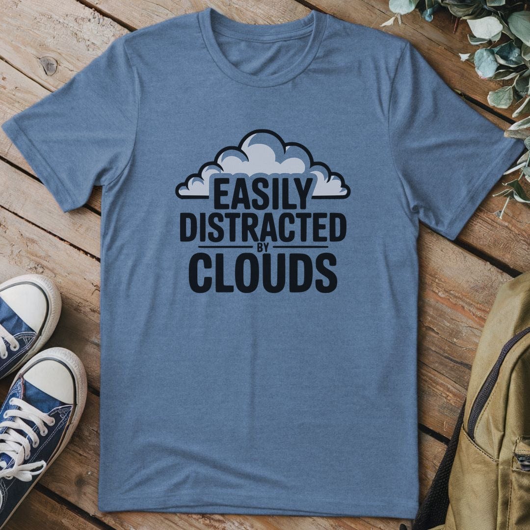 T-Shirt Heather Indigo / S Easily Distracted By Clouds 2 T-Shirt
