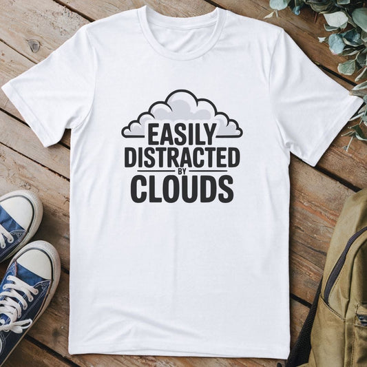 T-Shirt White / S Easily Distracted By Clouds 2 T-Shirt