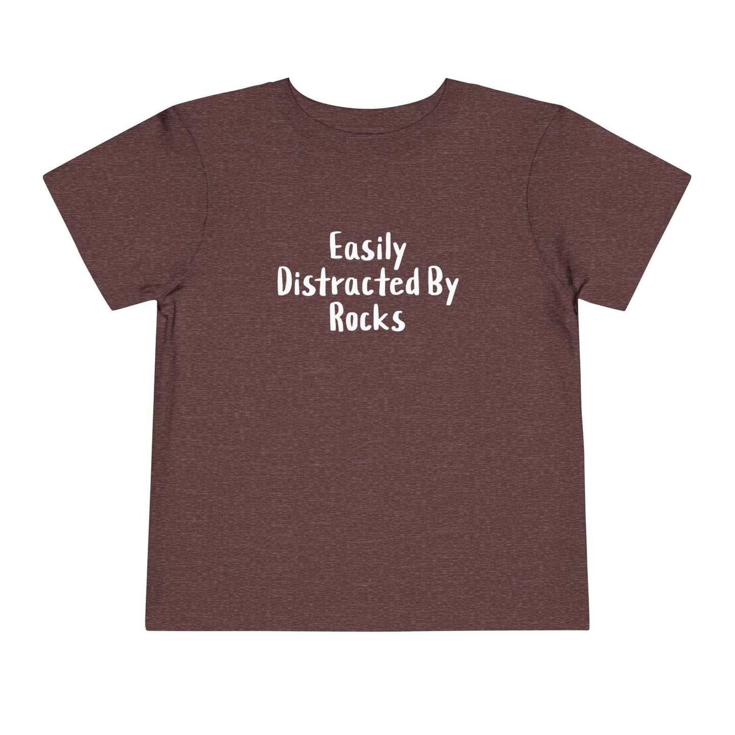Kids clothes Heather Maroon / 2T Easily Distracted By Rocks Premium Toddler T-Shirt (Front & Back Print)