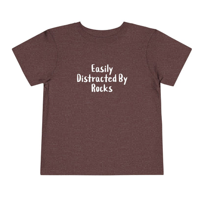 Kids clothes Heather Maroon / 2T Easily Distracted By Rocks Premium Toddler T-Shirt (Front & Back Print)