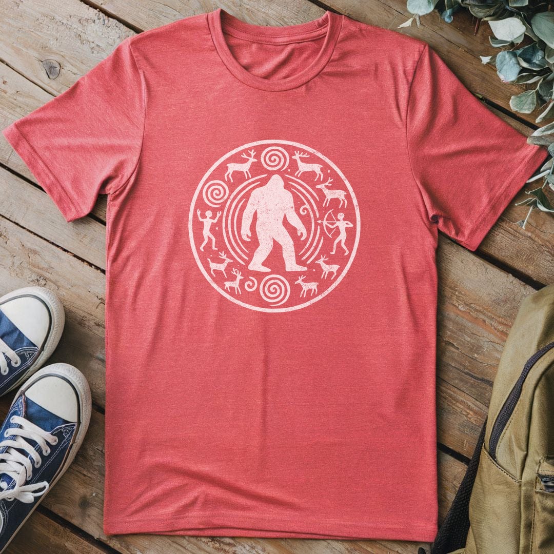 T-Shirt Heather Red / S Bigfoot Carving T-Shirt