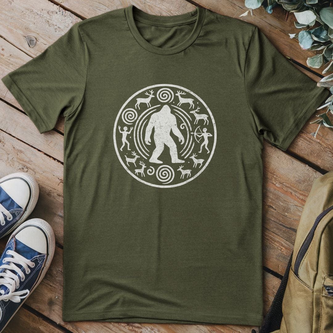 T-Shirt Military Green / S Bigfoot Carving T-Shirt