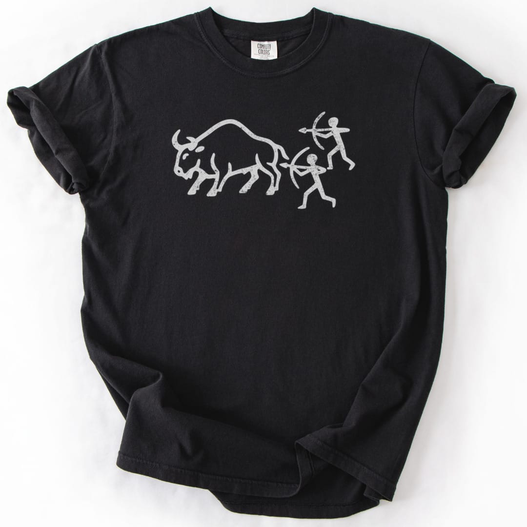 T-Shirt Black / S Bison Hunt Carving Premium