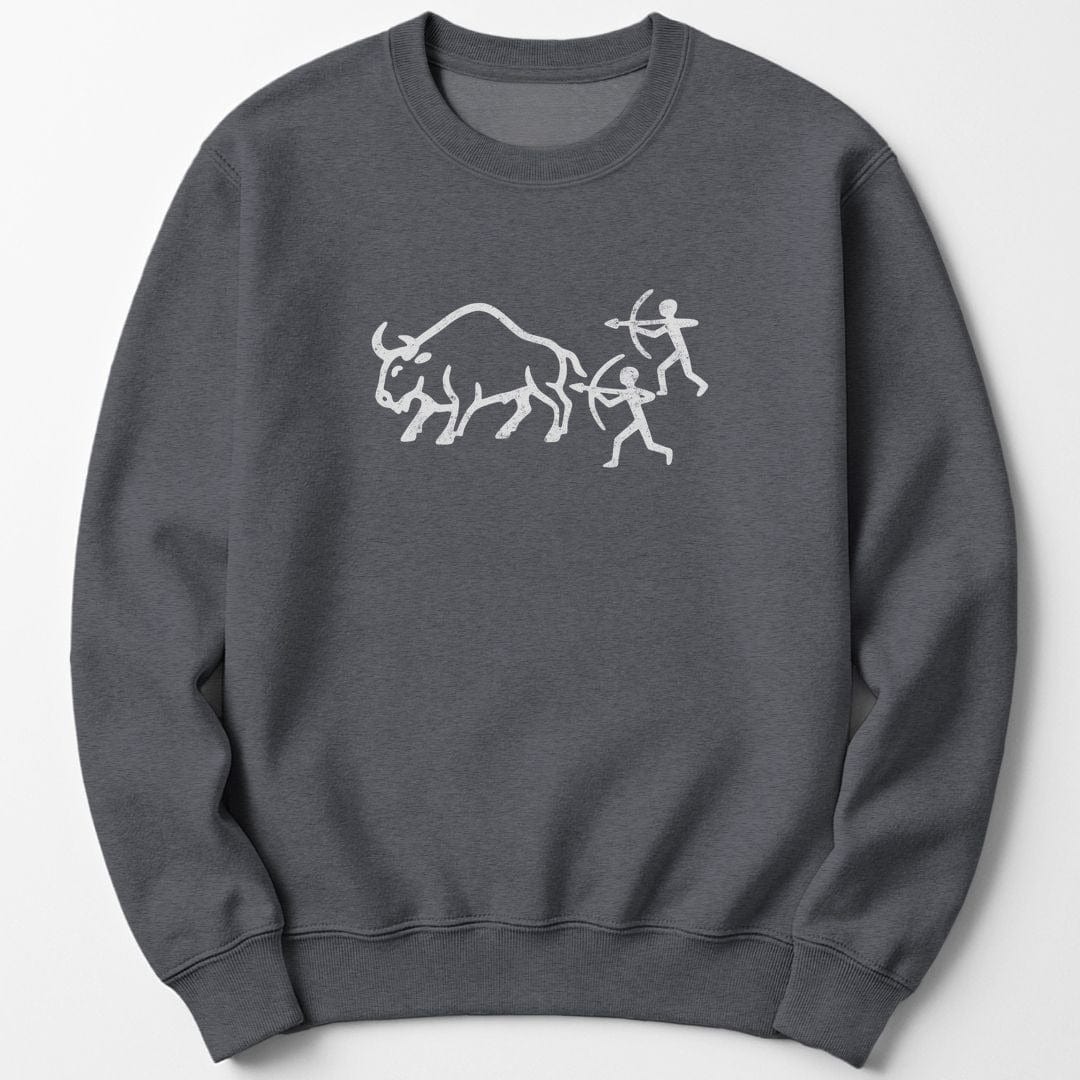 Sweatshirt Dark Heather / S Bison Hunt Carving Sweatshirt
