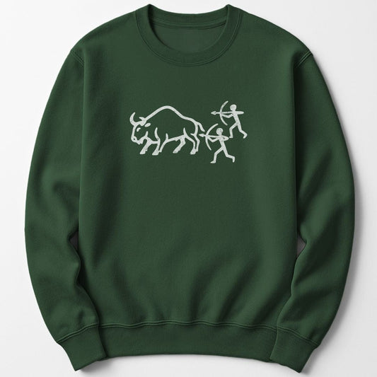 Sweatshirt Forest Green / S Bison Hunt Carving Sweatshirt