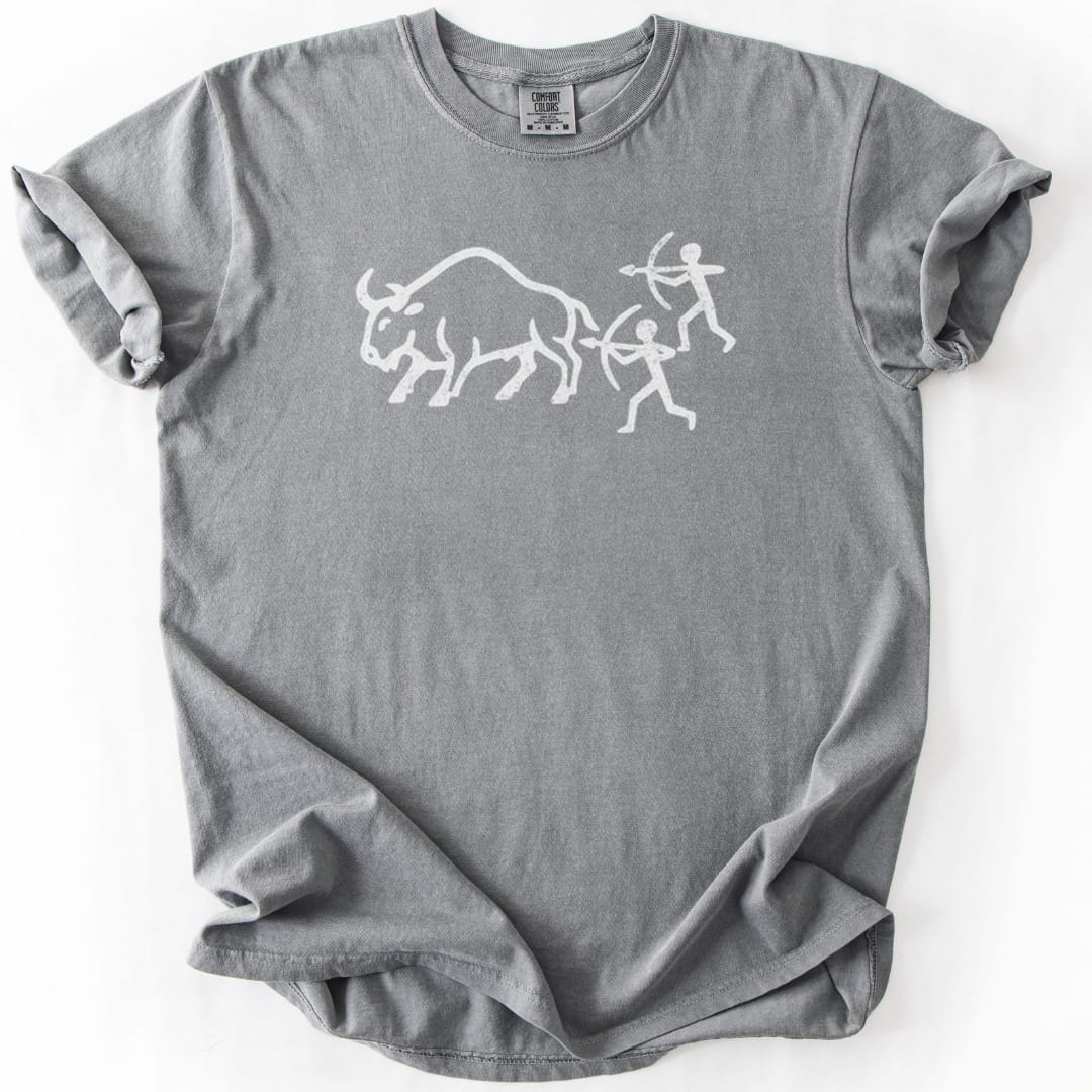 T-Shirt Grey / S Bison Hunt Carving Premium