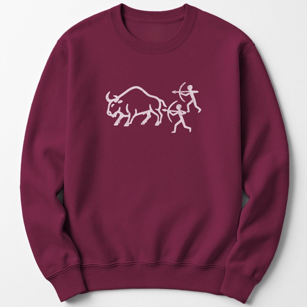 Sweatshirt Maroon / S Bison Hunt Carving Sweatshirt