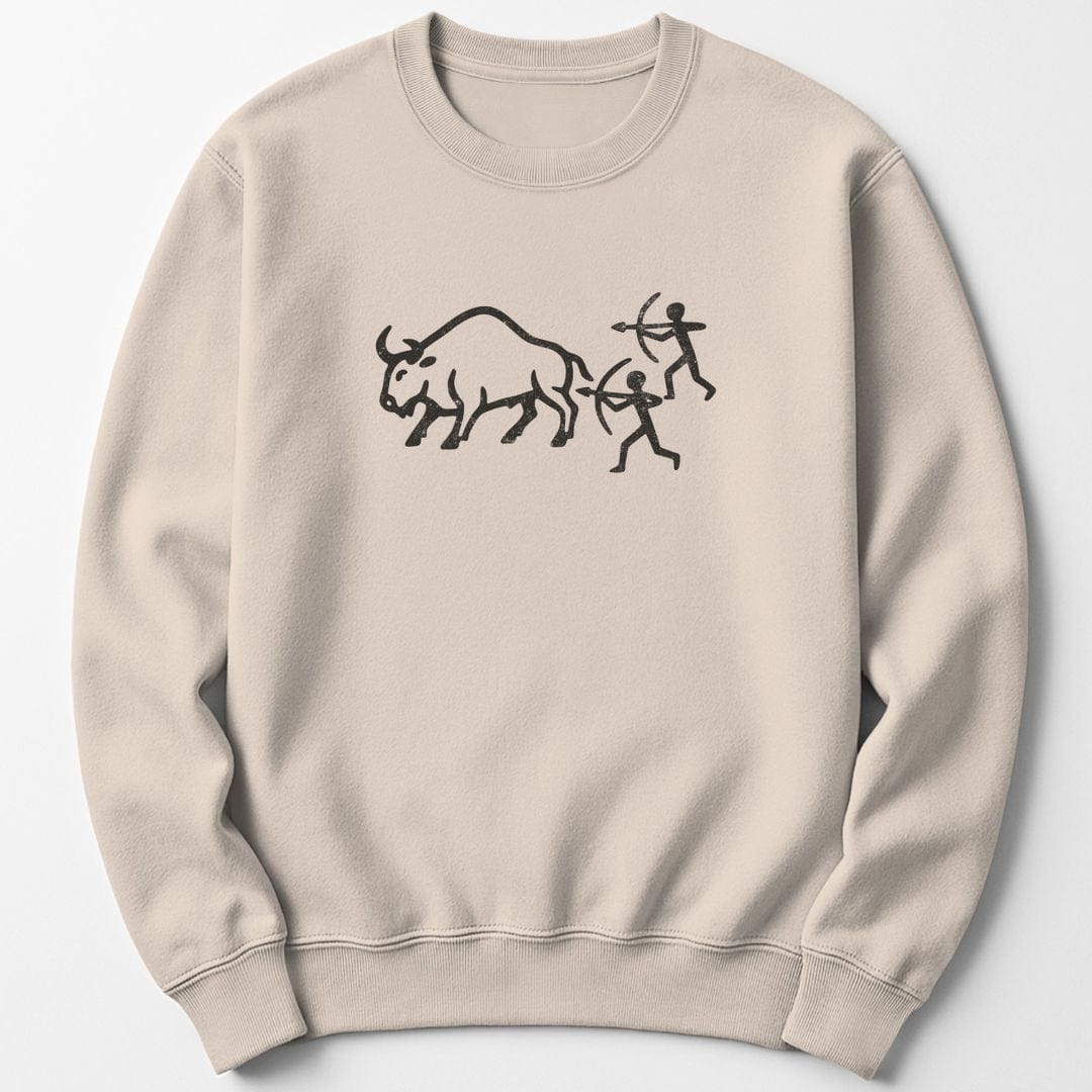 Sweatshirt Sand / S Bison Hunt Carving Sweatshirt