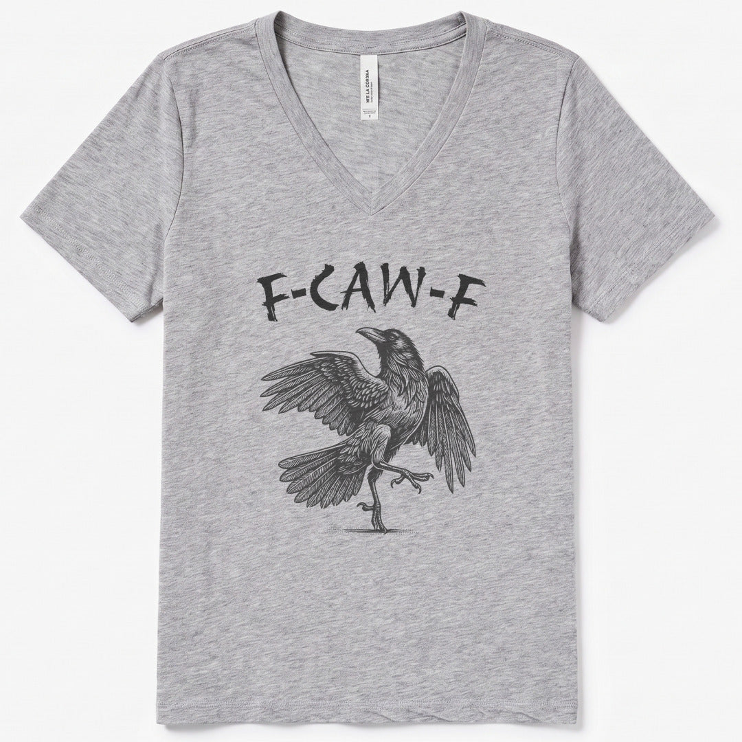 F-CAW-F 2 Funny V-Neck Heather - women's relaxed v-neck tee in Athletic Heather from Summit Soul