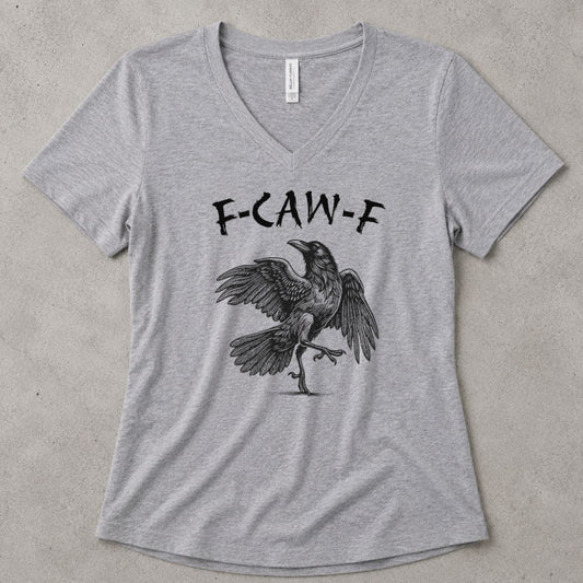 F-CAW-F 2 Funny V-Neck Heather - women's relaxed v-neck tee in Athletic Heather from Summit Soul