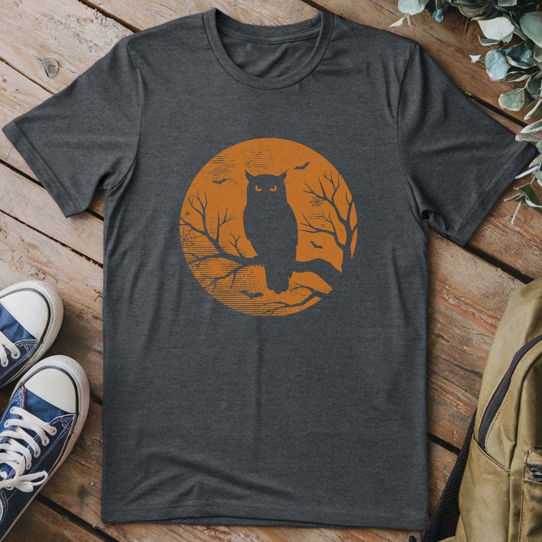 T-Shirt Dark Heather / S Spooky Owl T-Shirt