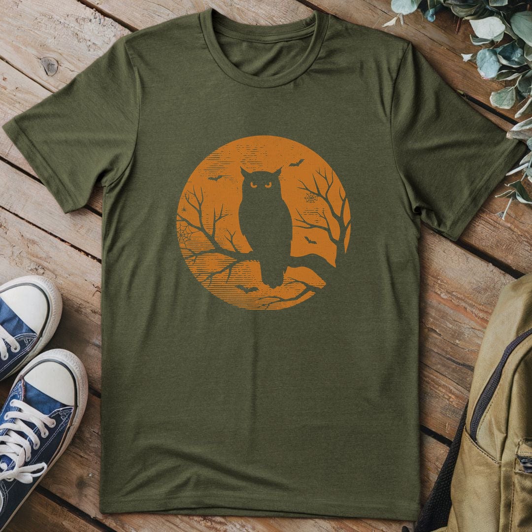 T-Shirt Military Green / S Spooky Owl T-Shirt