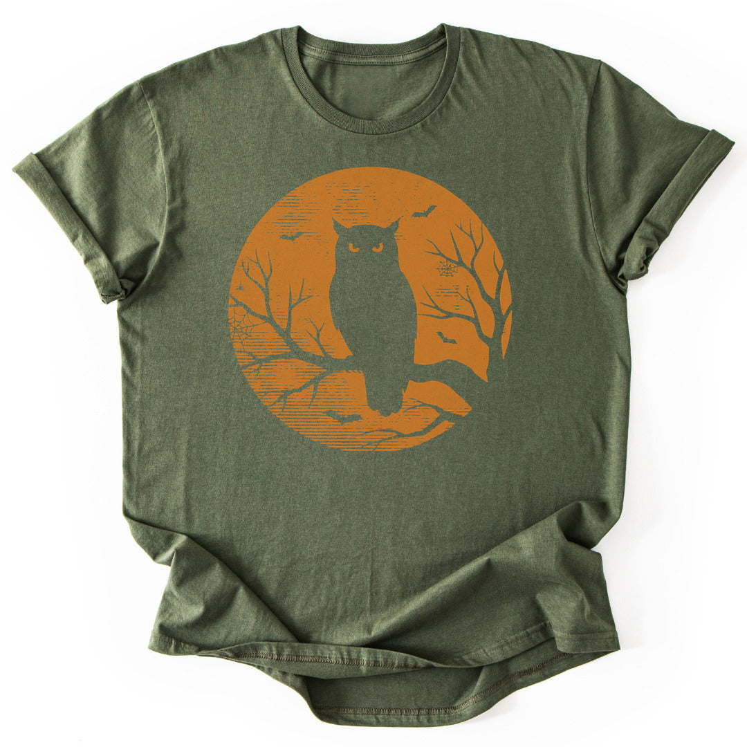 T-Shirt Military Green / S Spooky Owl T-Shirt