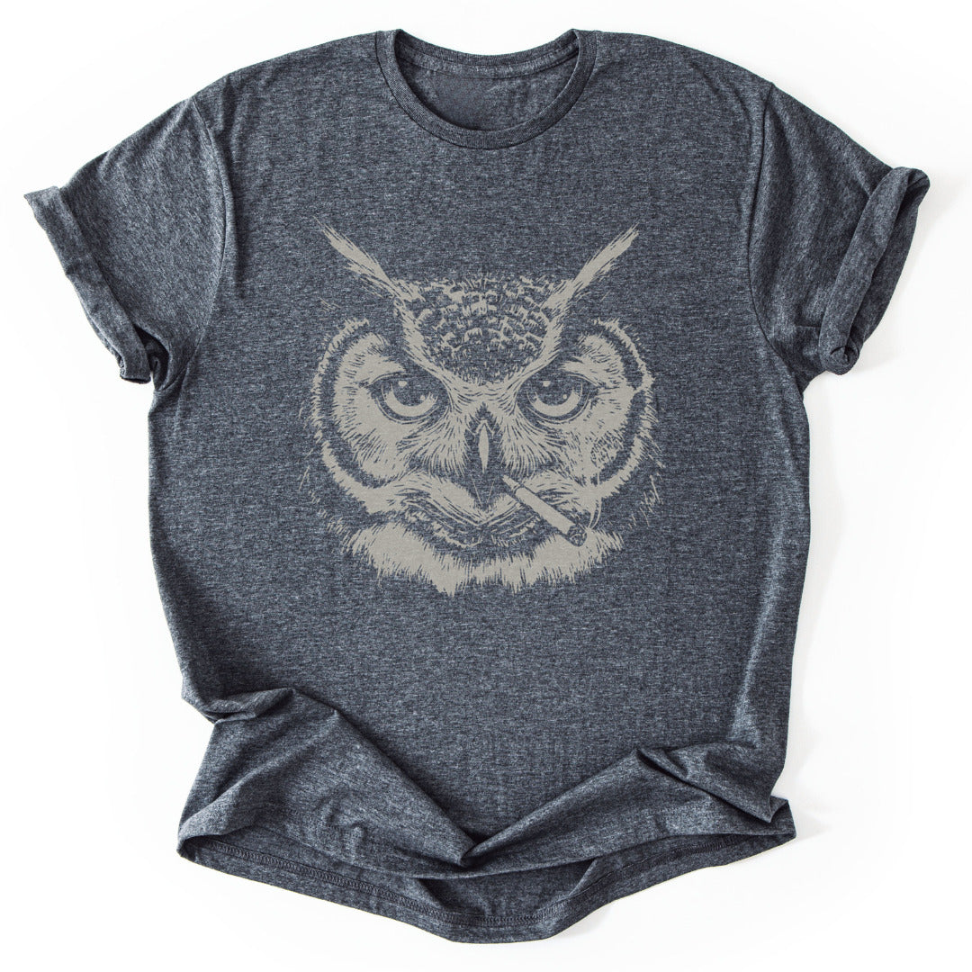 T-Shirt Dark Heather / S Wisdom Owl T-Shirt