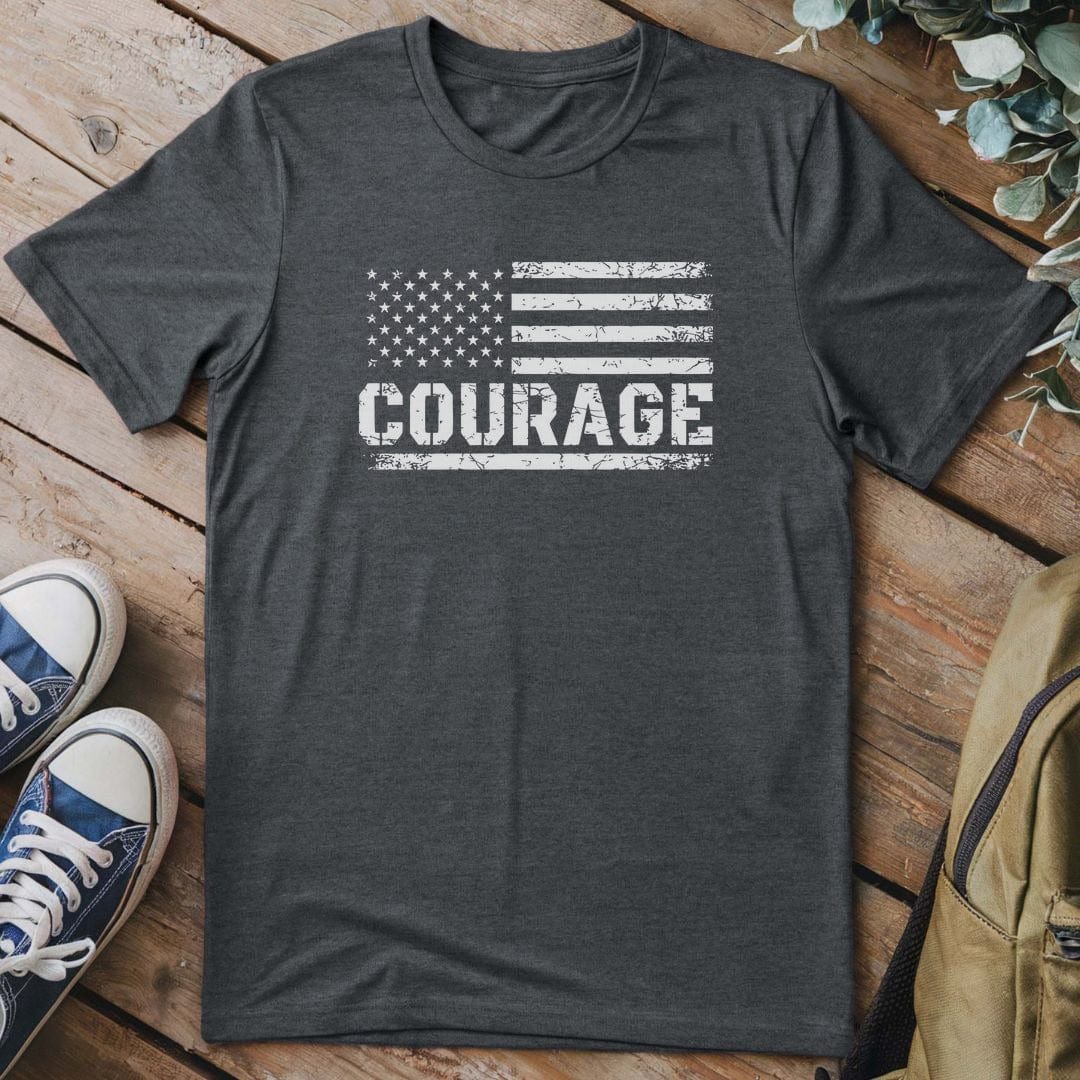 T-Shirt Dark Heather / S Stars and Stripes Courage T-Shirt