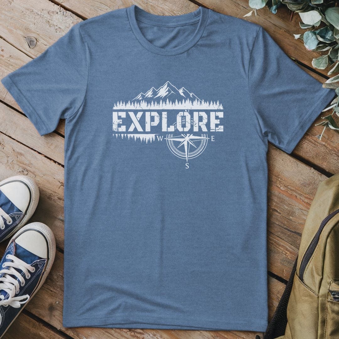 T-Shirt Heather Indigo / S Mountain Compass Adventure T-Shirt