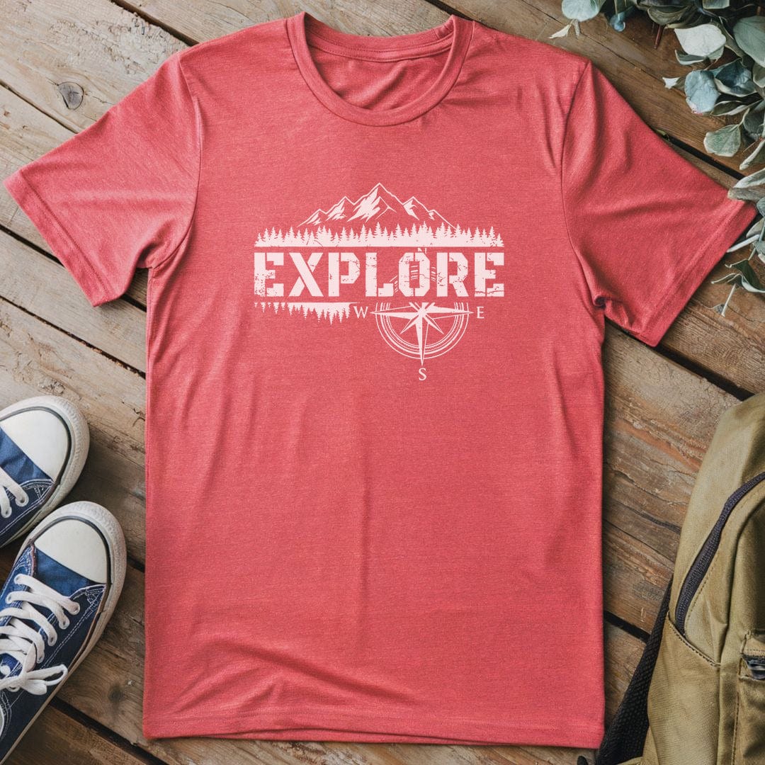 T-Shirt Heather Red / S Mountain Compass Adventure T-Shirt