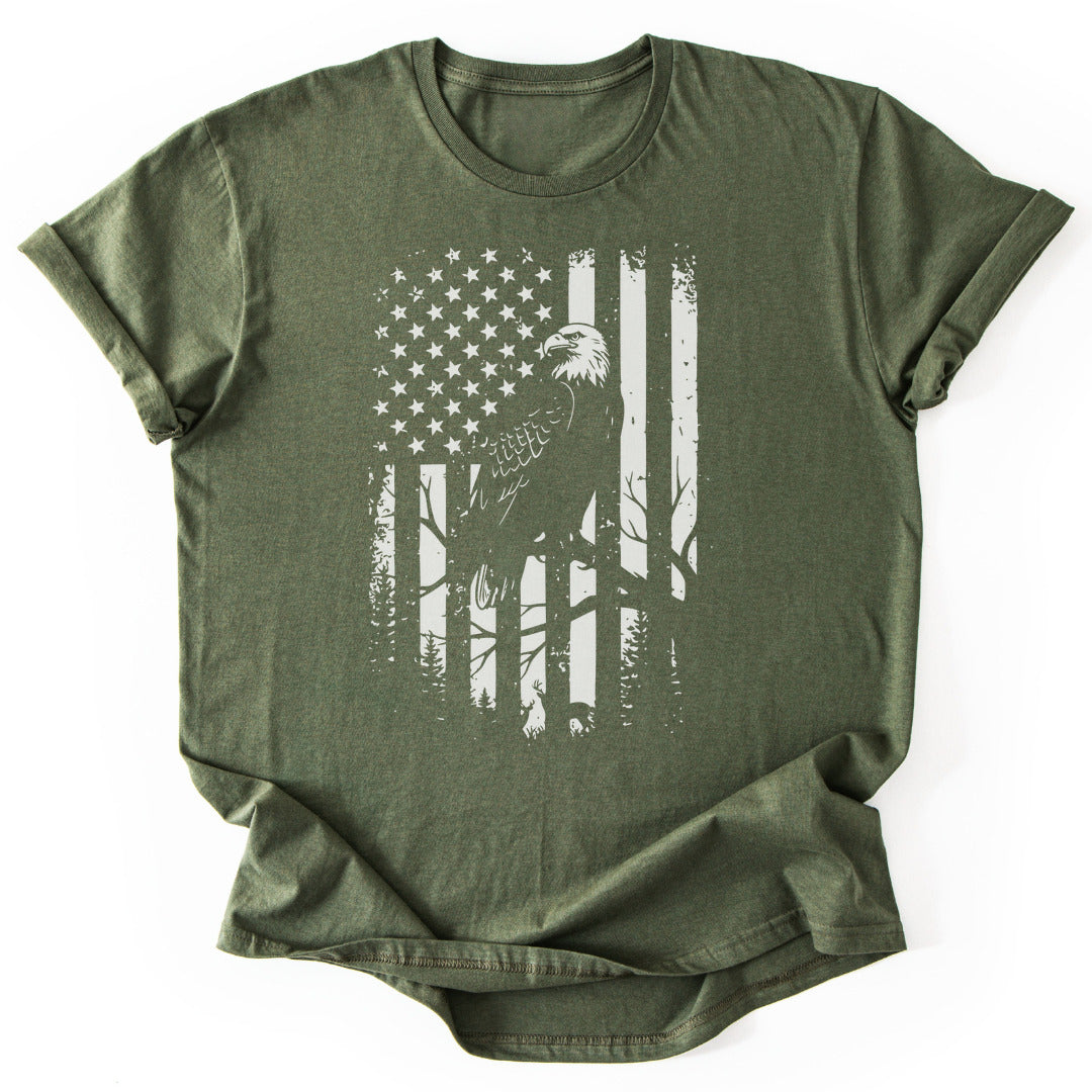 T-Shirt Military Green / S Eagle Freedom Flag T-Shirt