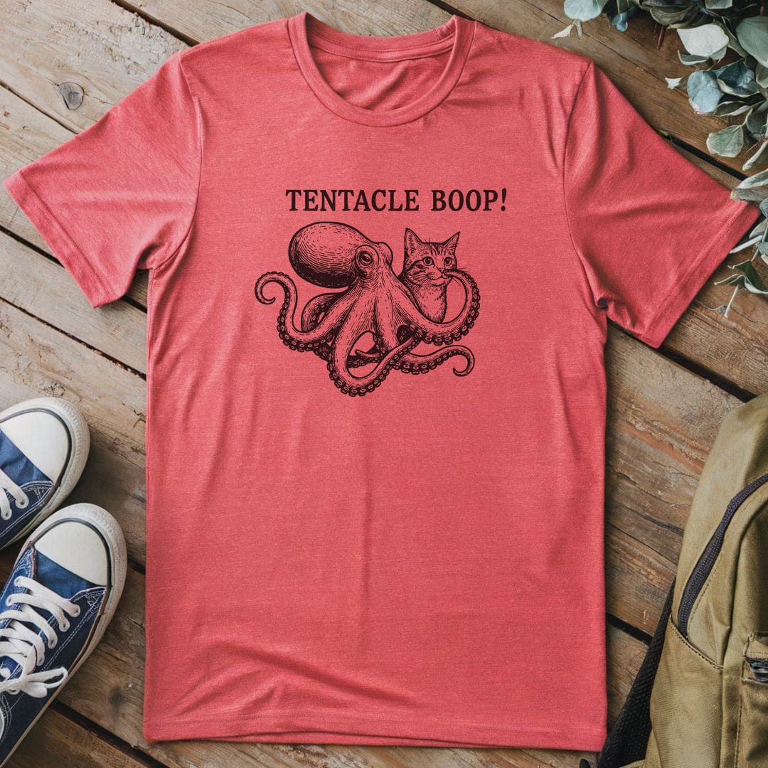 T-Shirt Heather Red / S Tentacle Boop Funny T-Shirt