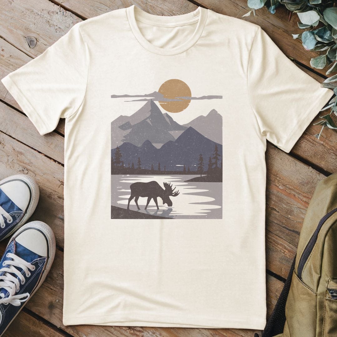 T-Shirt Natural / S Moose Moonlight Reflection T-Shirt