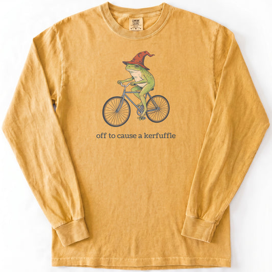 Frog Wizard Kerfuffle Premium LS - Comfort Colors garment-dyed long sleeve in Mustard from Summit Soul