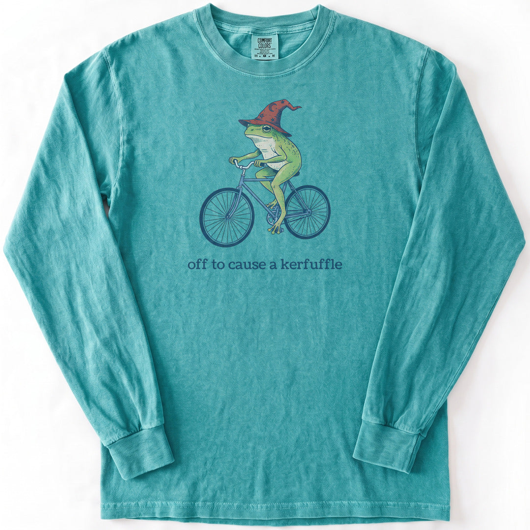 Frog Wizard Kerfuffle Premium LS - Comfort Colors garment-dyed long sleeve in Seafoam from Summit Soul