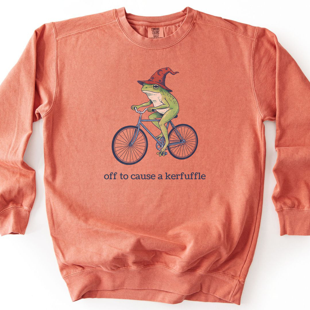 Frog Wizard Kerfuffle Premium Sweatshirt - Terracotta